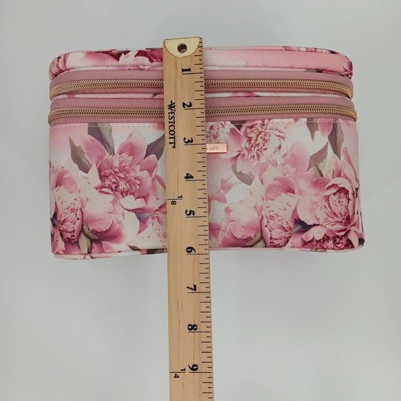 CONAIR SOPHIA JOY PINK FLORAL PRINT TRAIN CASE, MAKEUP BAG TRAVEL BAG FOR COSMET - Picture 14 of 16